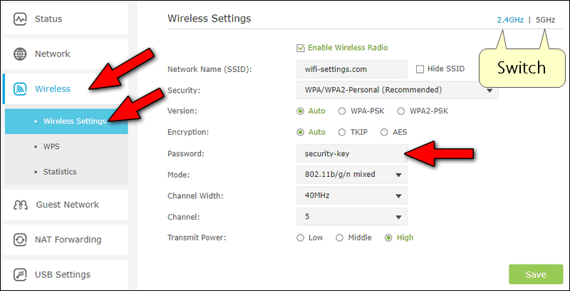 network security key tp-link