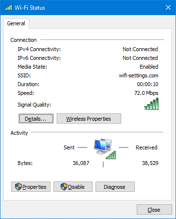 IPv4 IPv6 connectivity Not Connected