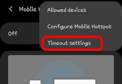 S10 hotspot timeout settings