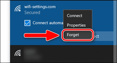 forget a Wi-Fi network in Windows 10