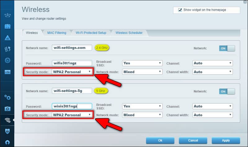 Correct Security Mode on Router WPA2-PSK WPA2 Personal Key