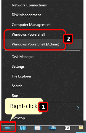 Run Windows PowerShell in two clicks Windows 10