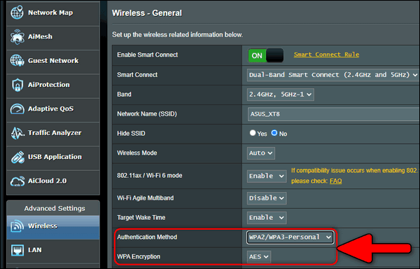 WPA3-WPA2 on Asus router