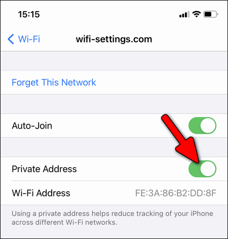 enable Private Address iPhone